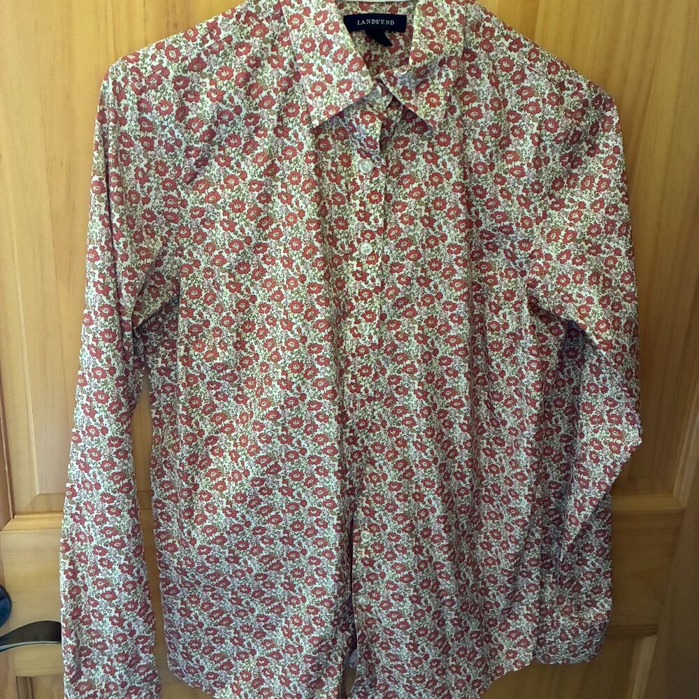 Lands' End Floral Blouse